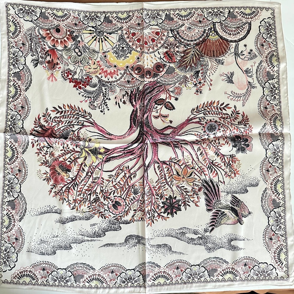 πBrand New Boho Tree of Life Colorful Painted Nature Printed Silky Fashion Scarf